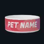 Bright Pink Stripes Customized Dog Pet Water Food  Bowl<br><div class="desc">Add your pet's name,  your own text or leave it blank! Check my shop for more designs or let me know if you'd like something custom.</div>