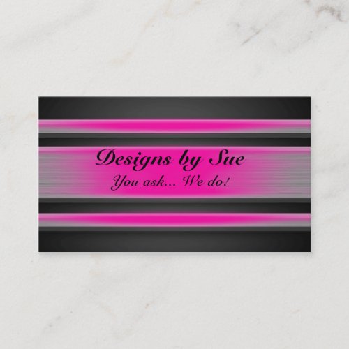 Bright Pink Tinted Metal Business Card Template