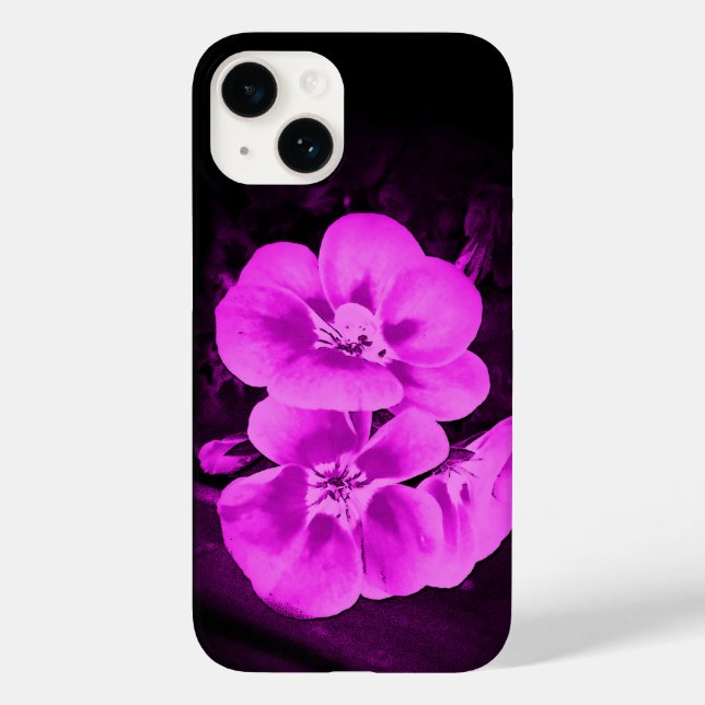 Bright Pink Tropical Flowers Case-Mate iPhone Case (Back)