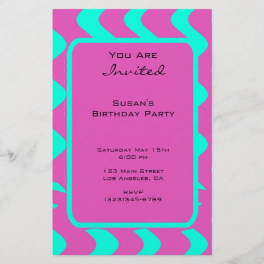 bright pink tuquoise party (Front)