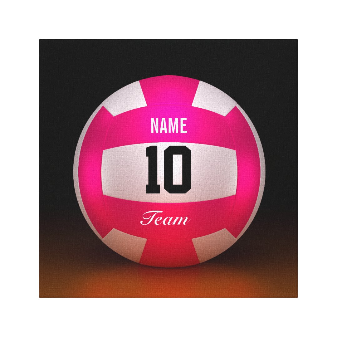 Bright Pink Volleyball Team Canvas Print | Zazzle