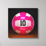 Bright Pink Volleyball Team Canvas Print<br><div class="desc">Volleyball design. Bright pink. 3d rendered in Blender 3D Cycles.  Art by José Ricardo.</div>