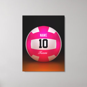 Bright Pink Volleyball Team Canvas Print