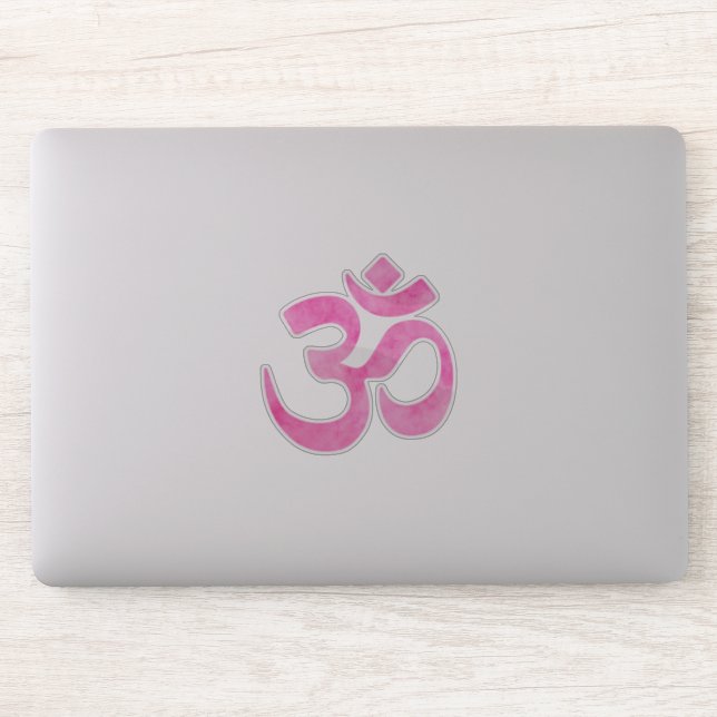 Bright Pink Watercolor Om Symbol Sticker (Computer)