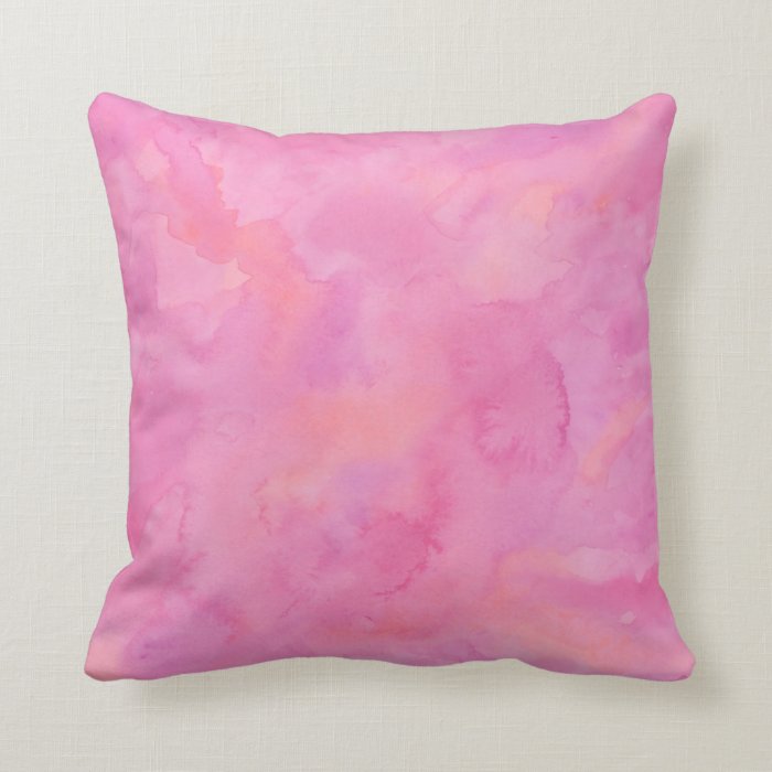 Bright Pink Watercolor Throw Pillow Zazzle