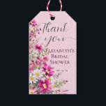 Bright Pink Wildflowers Floral Boho Bridal Shower Gift Tags<br><div class="desc">Botanical,  elegant,  and feminine design for a bridal shower with delicate watercolor wildflowers in bright magenta pink,  and white colors.</div>