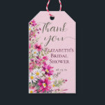 Bright Pink Wildflowers Floral Boho Bridal Shower Gift Tags<br><div class="desc">Botanical,  elegant,  and feminine design for a bridal shower with delicate watercolor wildflowers in bright magenta pink,  and white colors.</div>