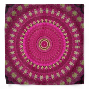 Bright Pink with Yellow Mandala Design Bandana