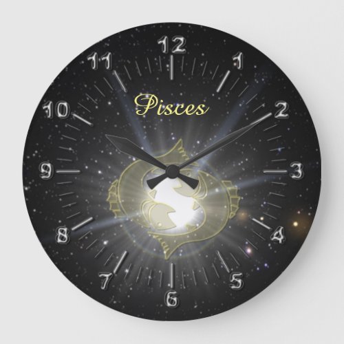 Bright Pisces Large Clock