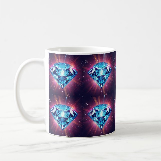 Bright Pixelated Diamond  Coffee Mug (Left)