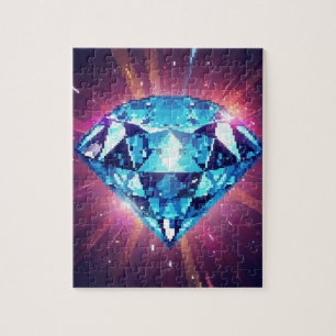 Bright Pixelated Diamond  Jigsaw Puzzle