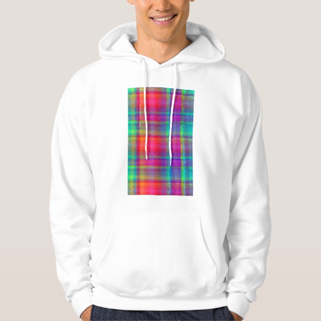 Bright Plaid Hoodie (Front)
