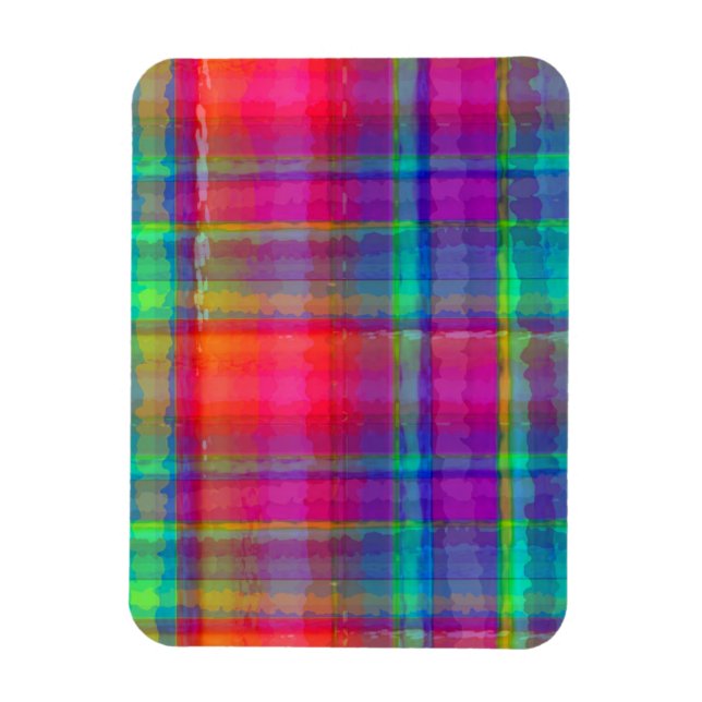 Bright Plaid Magnet (Vertical)