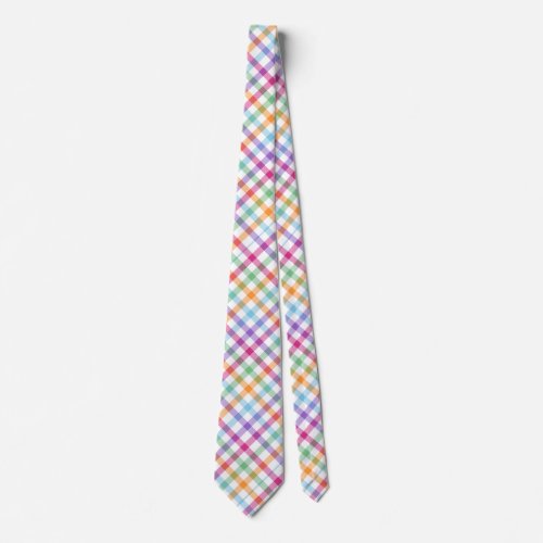 Bright Plaid Neck Tie