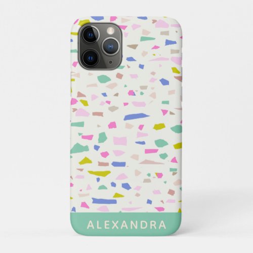 Bright Playful Fragment Terrazzo Personalized iPhone 11 Pro Case