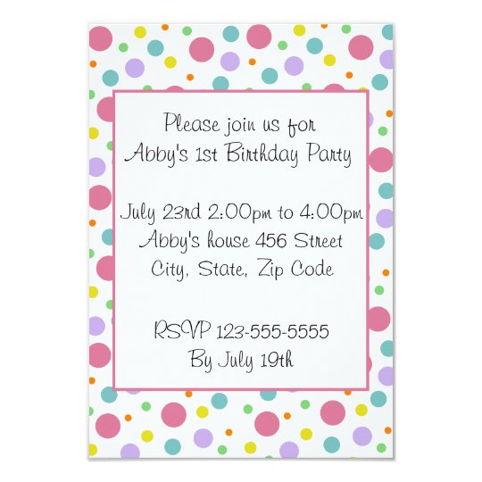 Bright Polka Dot Invitation | Zazzle.com