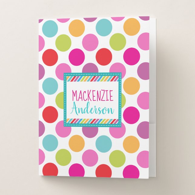 Bright Polka Dot Kids  Pocket Folder (Front)