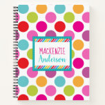 Bright Polka Dot Kids Spiral Notebook at Zazzle