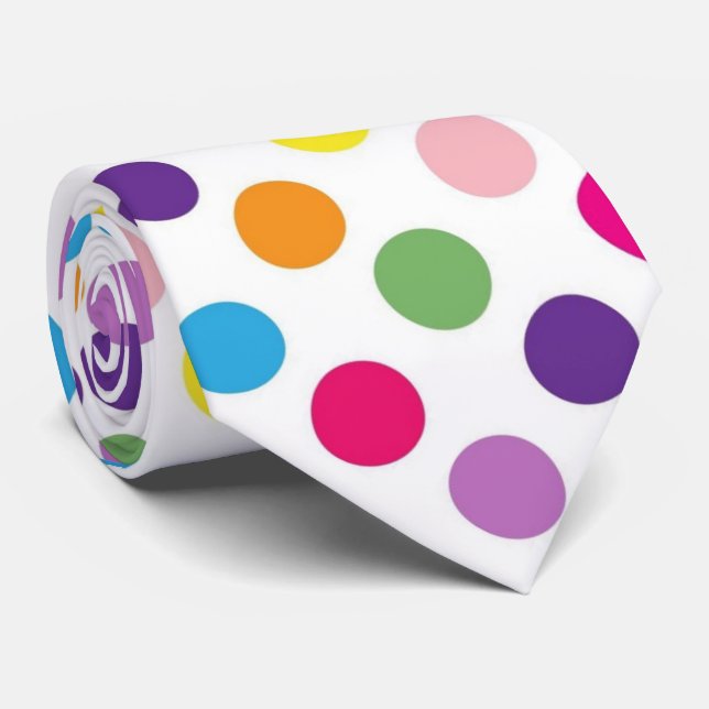 Bright polka dot pattern tie (Rolled)