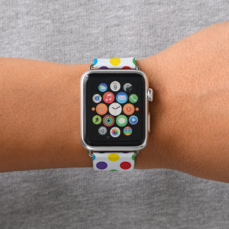 Bright polka dot pattern watch band