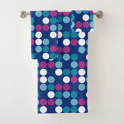 Bright Polka Dots bath towel set