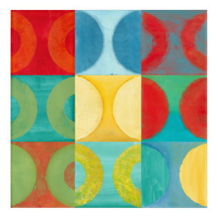 Bright Pop Art with Circles and Squares