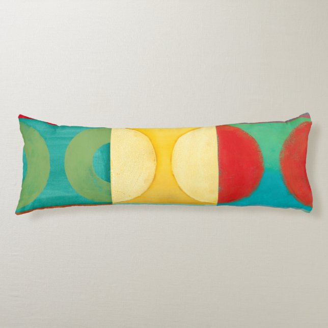 Bright Pop Art with Circles and Squares Body Pillow (Front)