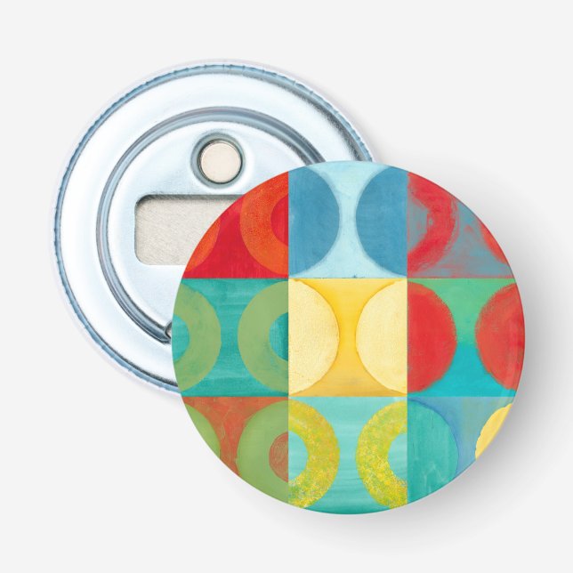Bright Pop Art with Circles and Squares Bottle Opener (Front)