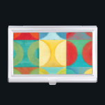 Bright Pop Art with Circles and Squares Business Card Case<br><div class="desc">Fluorescent is not just for lights anymore as proven by this wonderfully bright pop art piece. This print is a mash of square grids with colored circles inside. If you love abstract art you'll love this print!</div>