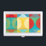 Bright Pop Art with Circles and Squares Business Card Case<br><div class="desc">Fluorescent is not just for lights anymore as proven by this wonderfully bright pop art piece. This print is a mash of square grids with colored circles inside. If you love abstract art you'll love this print!</div>