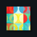 Bright Pop Art with Circles and Squares Canvas Print<br><div class="desc">Fluorescent is not just for lights anymore as proven by this wonderfully bright pop art piece. This print is a mash of square grids with colored circles inside. If you love abstract art you'll love this print!</div>