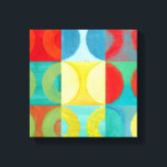 Bright Pop Art with Circles and Squares Canvas Print<br><div class="desc">Fluorescent is not just for lights anymore as proven by this wonderfully bright pop art piece. This print is a mash of square grids with colored circles inside. If you love abstract art you'll love this print!</div>