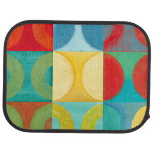 Bright Pop Art with Circles and Squares Car Floor Mat
