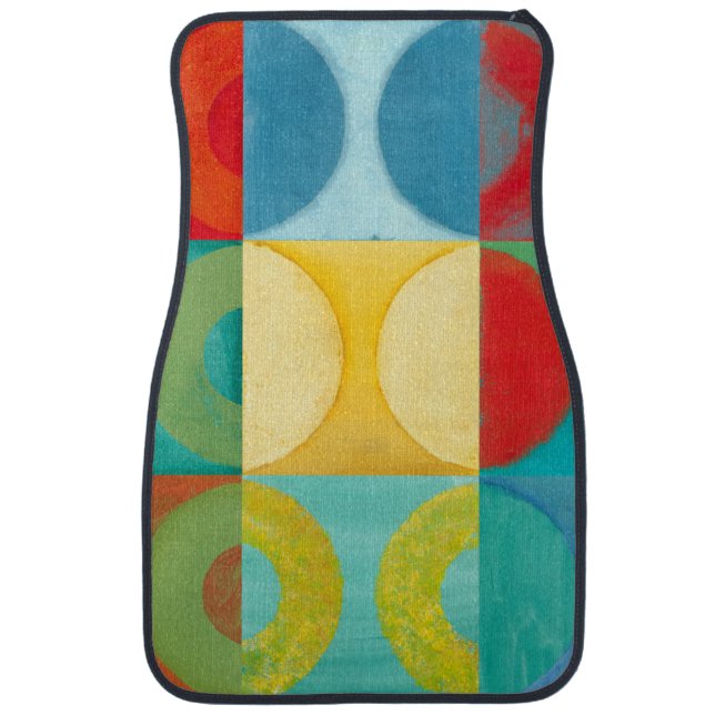 Bright Pop Art with Circles and Squares Car Mat (Front)