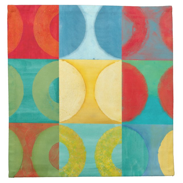 Bright Pop Art with Circles and Squares Cloth Napkin (Front)