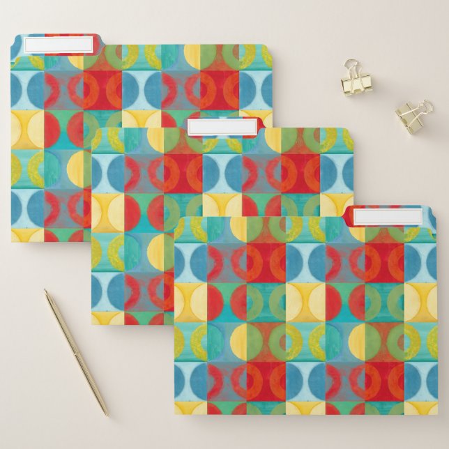 Bright Pop Art with Circles and Squares File Folder (Set)
