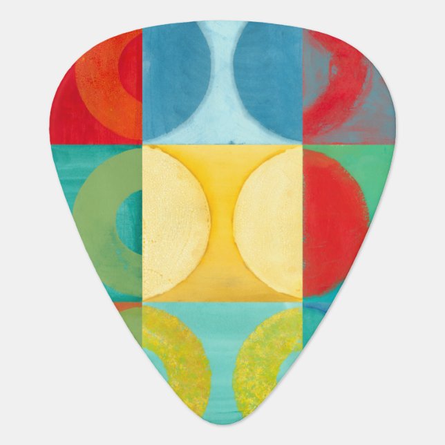 Bright Pop Art with Circles and Squares Guitar Pick (Front)