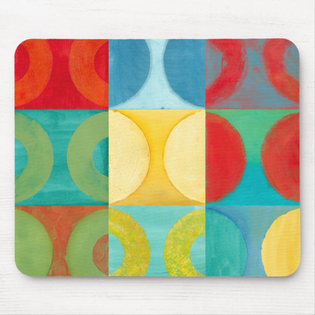 Bright Pop Art with Circles and Squares Mouse Pad (Front)