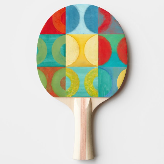 Bright Pop Art with Circles and Squares Ping-Pong Paddle (Front)
