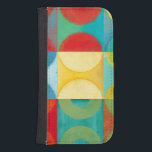 Bright Pop Art with Circles and Squares Phone Wallet<br><div class="desc">Fluorescent is not just for lights anymore as proven by this wonderfully bright pop art piece. This print is a mash of square grids with colored circles inside. If you love abstract art you'll love this print!</div>