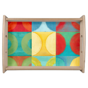 Bright Pop Art with Circles and Squares Serving Tray