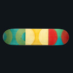 Bright Pop Art with Circles and Squares Skateboard<br><div class="desc">Fluorescent is not just for lights anymore as proven by this wonderfully bright pop art piece. This print is a mash of square grids with colored circles inside. If you love abstract art you'll love this print!</div>