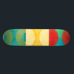 Bright Pop Art with Circles and Squares Skateboard<br><div class="desc">Fluorescent is not just for lights anymore as proven by this wonderfully bright pop art piece. This print is a mash of square grids with colored circles inside. If you love abstract art you'll love this print!</div>