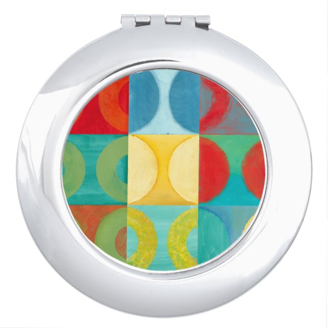 Bright Pop Art with Circles and Squares Vanity Mirror (Front)