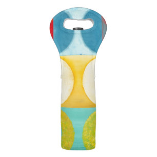 Bright Pop Art with Circles and Squares Wine Bag