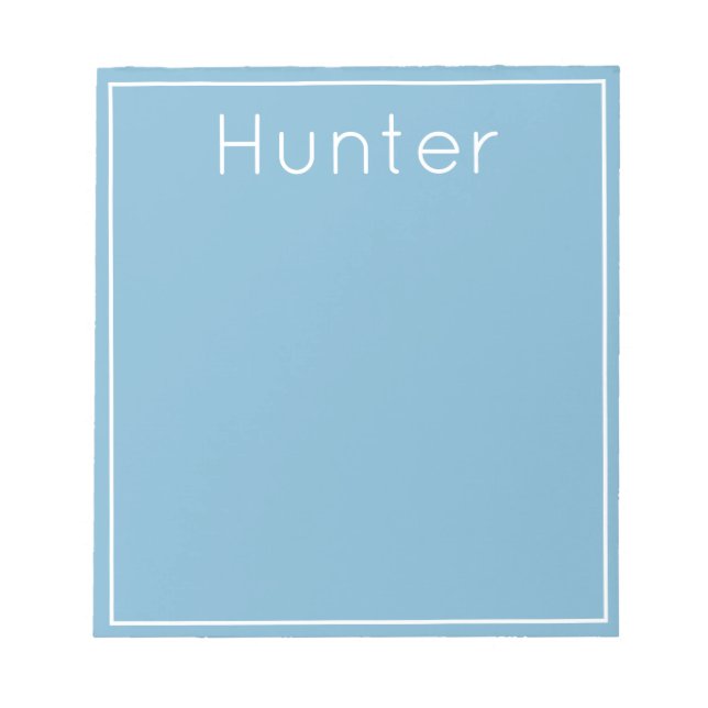Bright Pop of Color Personalized Notepad, Blue Notepad (Front)