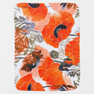 Bright Poppies Imprints: Seamless Art Baby Blanket