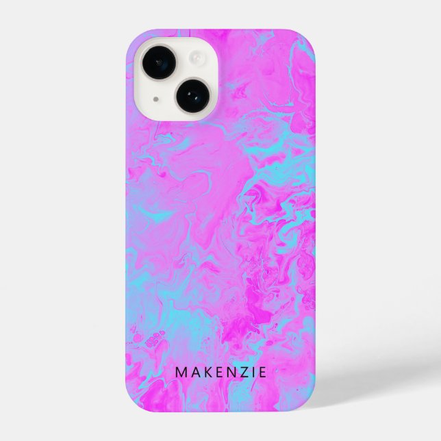 Bright poured paint personalized iPhone case (Back)