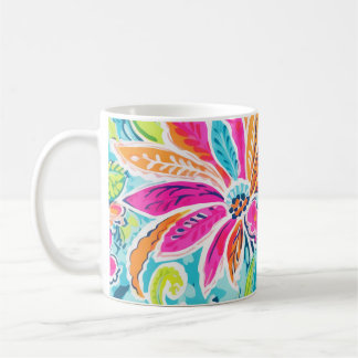 Bright Preppy Paisley Floral Colorful Flowers Coffee Mug