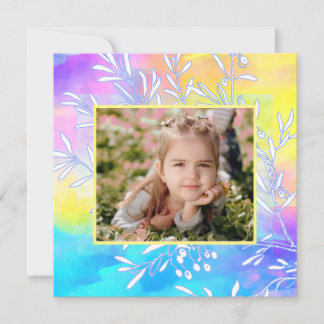 Bright Pretty Watercolor Picture Frame Easter Card